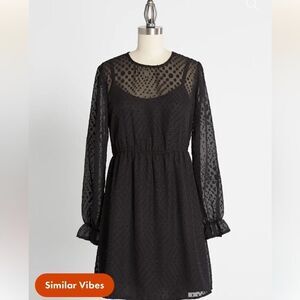 Chi Chi London Dot Right Now Mini Dress Long Sleeves Size 10 NWT
